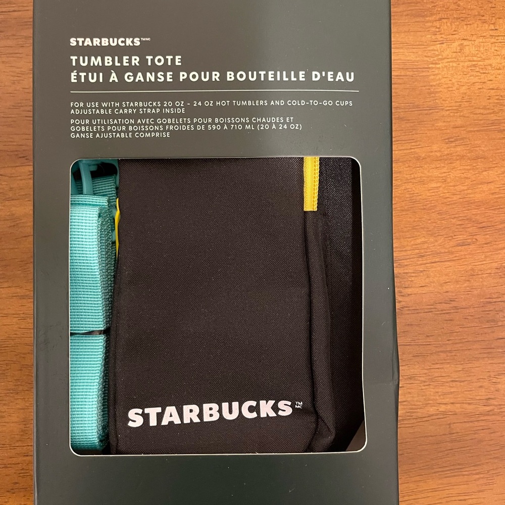 Starbucks Black and Yellow Tumbler Tote